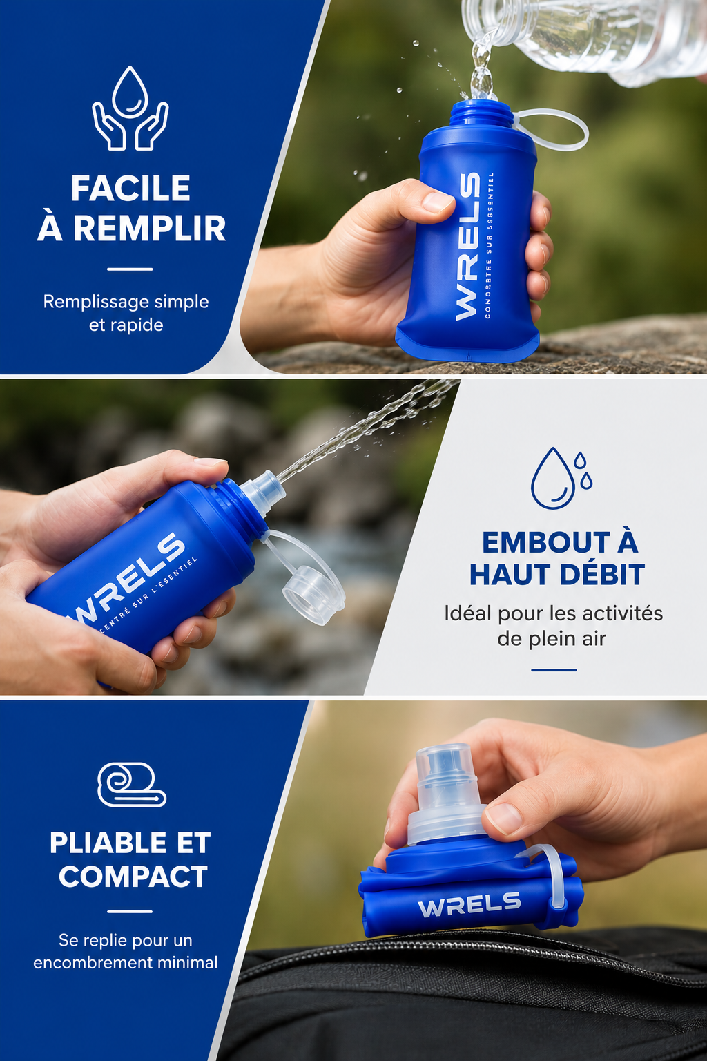 Gourde pliable en silicone