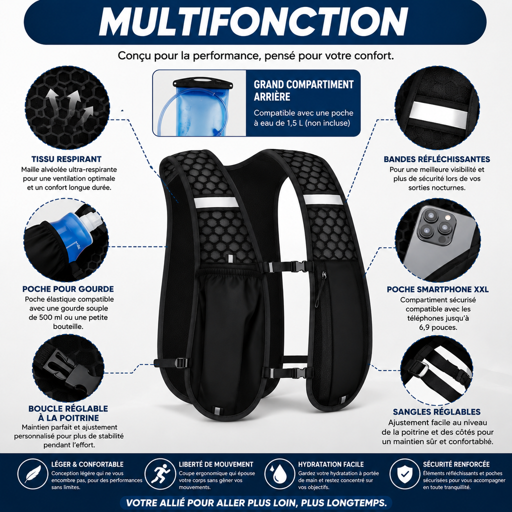 Gilet d’hydratation running